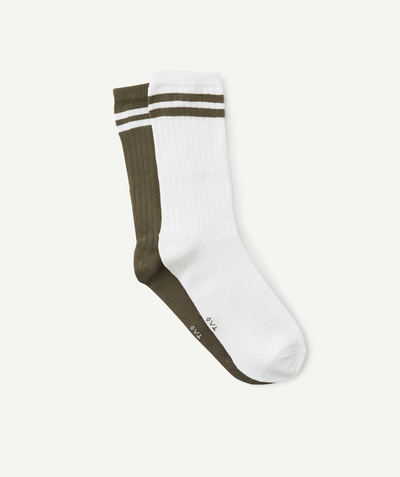 All collection Sub radius in - PACK OF TWO PAIRS OF KHAKI AND WHITE SOCKS