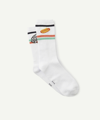 New collection Sub radius in - PACK OF TWO PAIRS OF WHITE PATTERNED SOCKS