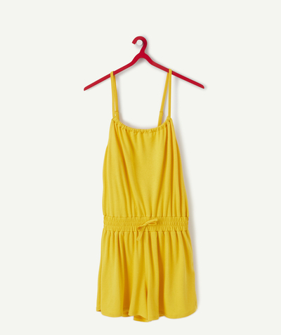 Jumpsuits - Dungarees Tao Categories - YELLOW STRAPPY PLAYSUIT IN ECO-FRIENDLY VISCOSE