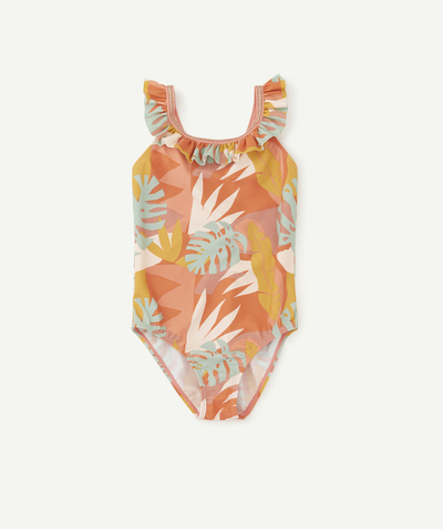 Girl radius - GIRLS' ONE-PIECE SWIMSUIT IN RECYCLED FIBRES AND PRINTED