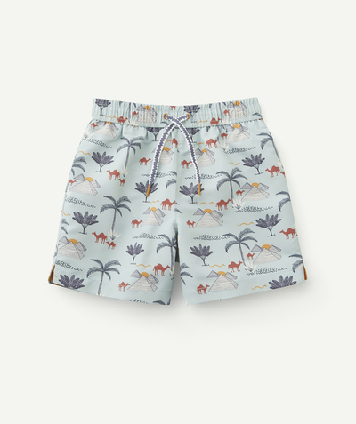 Swimwear family - BOYS' SWIM SHORTS IN RECYCLED FIBRES AND PRINTED