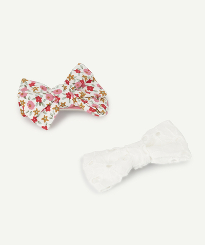 Girl radius - SET OF TWO FLOWERED AND EMBROIDERED HAIR SLIDES FOR GIRLS