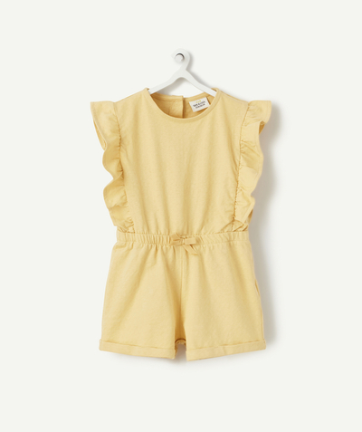 New collection radius - BABY GIRLS' YELLOW COTTON PLAYSUIT WITH FRILLS