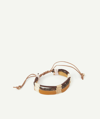 Jewellery Tao Categories - BOYS' CAMEL AND BROWN IMITATION LEATHER BRACELET