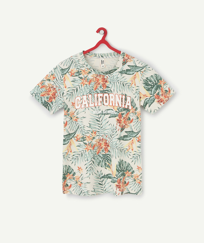 New collection Sub radius in - BOYS' TROPICAL PRINT T-SHIRT IN ORGANIC COTTON