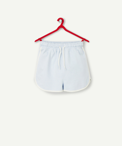 Shorts - Skirt Sub radius in - GIRLS' SHORTS IN LIGHT BLUE COTTON