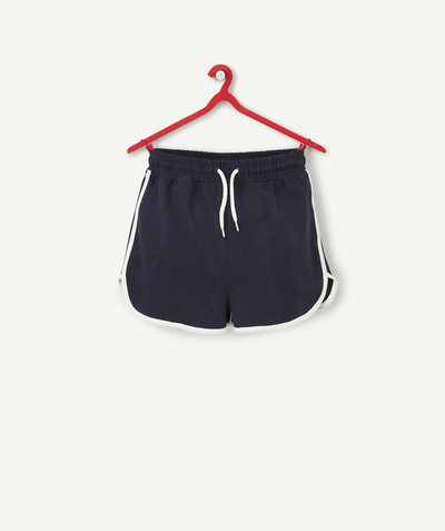 Shorts - Skirt Sub radius in - GIRLS' SHORTS IN NAVY BLUE COTTON