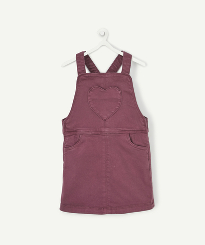 Outlet radius - BABY GIRLS' PURPLE PINAFORE DRESS WITH A HEART POCKET