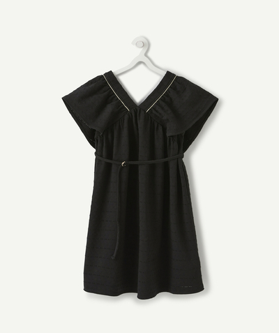 Dress radius - BLACK OPENWORK DRESS WITH SEQUINNED TRIM