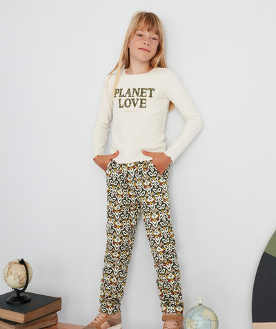 Outlet radius - GREEN PRINTED TROUSERS IN ECO-FRIENDLY VISCOSE