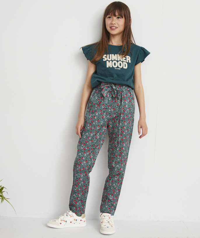 Low prices  radius - GREEN STRAWBERRY PRINT TROUSERS IN ECO-FRIENDLY VISCOSE