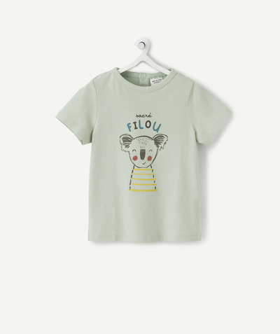 ECODESIGN radius - GREEN T-SHIRT IN RECYCLED COTTON WITH A FLOCKED KOALA
