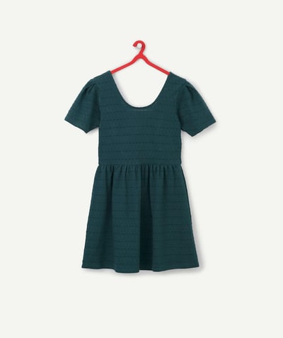 Teen girls' clothing Tao Categories - GREEN OPENWORK DRESS