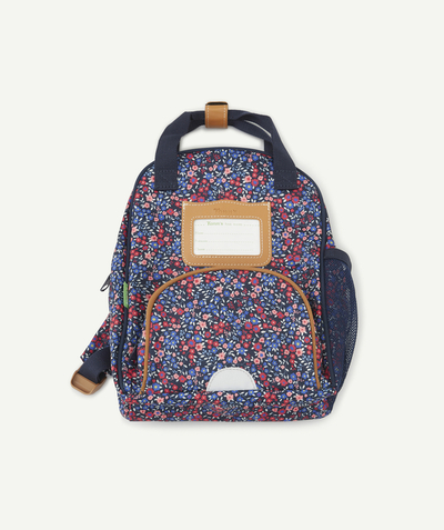 Christmas store radius - NAVY BLUE RUCKSACK WITH PINK FLORAL PRINT