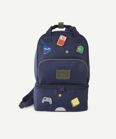 Back to school accessories radius - BLUE RUCKSACK WITH INSULATED COMPARTMENT AND PATCHES