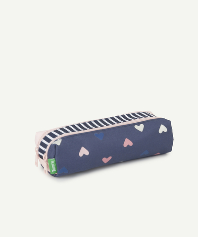 ECODESIGN radius - PINK AND BLUE SCHOOL PENCIL CASE WITH HEARTS