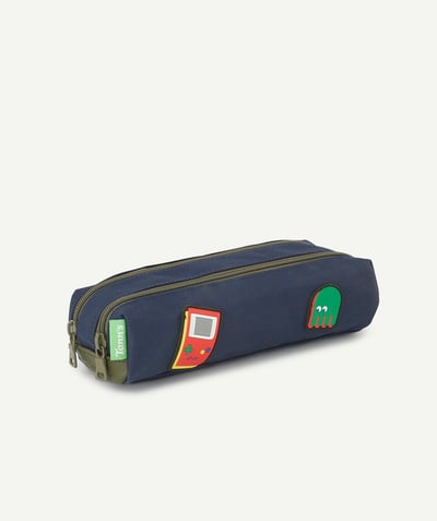 Back to school accessories radius - NAVY BLUE PENCIL CASE WITH COLOURFUL PATCHES