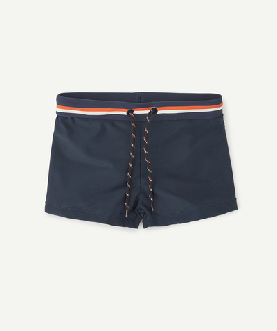 Zwemkleding Familie - NAVY BLUE SWIM BOXERS IN RECYCLED FIBRES WITH COLOURED TRIM