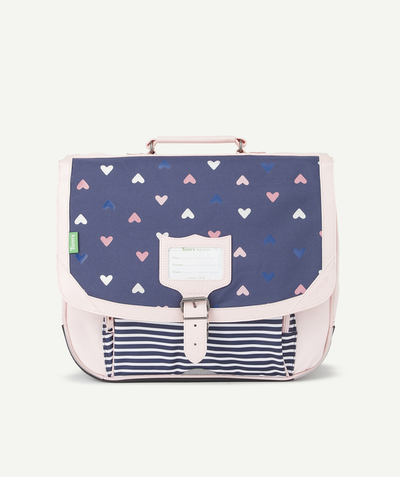 TANN’S ® radius - NAVY BLUE AND PINK SATCHEL WITH HEARTS