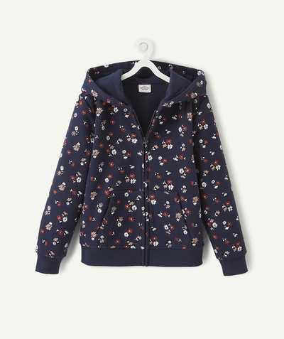 ECODESIGN radius - NAVY BLUE FLORAL JACKET IN RECYCLED COTTON