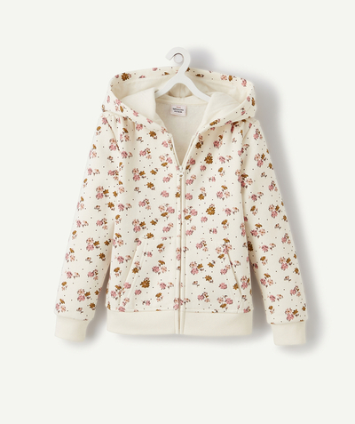 Sportswear radius - WHITE FLORAL JACKET IN RECYCLED COTTON