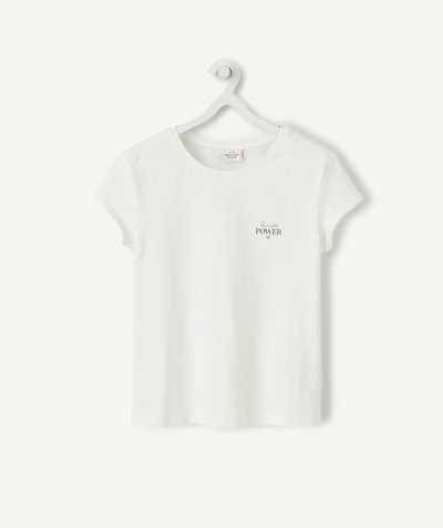 Basics radius - WHITE T-SHIRT IN RECYCLED COTTON WITH A SPARKLING MESSAGE