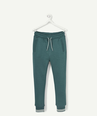Trousers - Jogging pants radius - BOYS' DARK GREEN JOGGERS WITH CORDS AND POCKETS