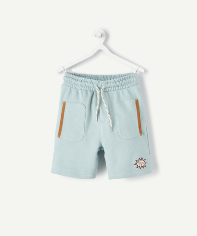 BOTTOMS Afdeling,Afdeling - BOYS' SKY BLUE BERMUDA-STYLE JOGGERS IN ORGANIC COTTON