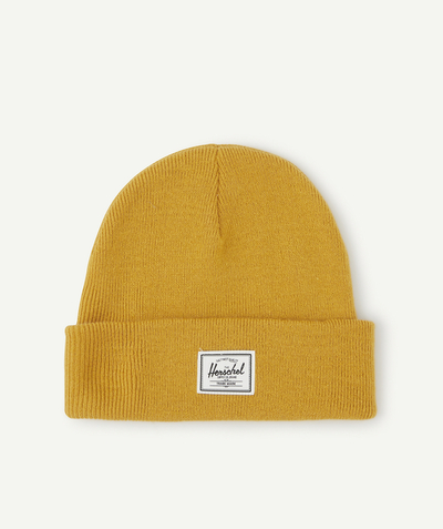 Acessories Sub radius in - MUSTARD MIXED KNIT BEANIE HAT WITH TURN-UP