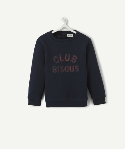 Swetry - Bluzy Rayon - GRANATOWA BLUZA Z BAWEŁNY Z RECYKLINGU CLUB BISOUS DLA MAŁEGO CHŁOPCA