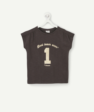 Private sales radius - GIRLS' ORGANIC COTTON T-SHIRT WITH A SPARKLING GIRLY MESSAGE