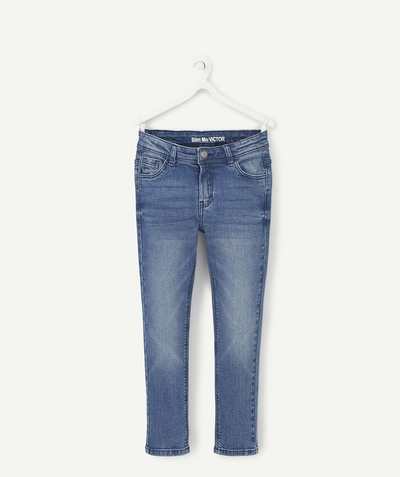 BOTTOMS radius - BOYS' SIZE+ VICTOR SLIM BLUE JEANS WITH POCKETS