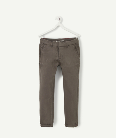 trouser Tao Categories - HUGO BOYS' GREY CHINO TROUSERS WITH POCKETS