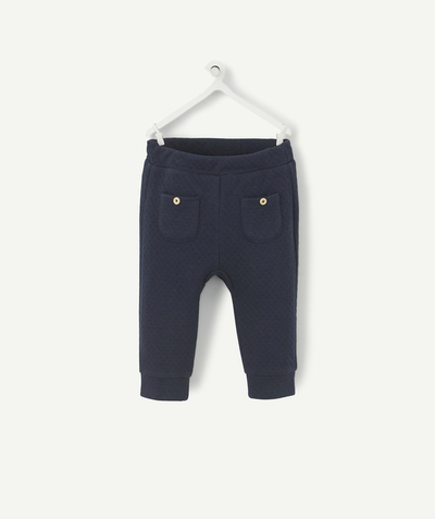 Baby-boy radius - NAVY BLUE TROUSERS IN RECYCLED PADDING AND COTTON