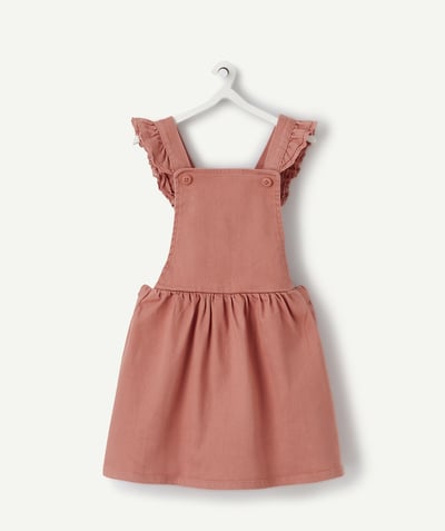 Dress - skirt radius - BABY GIRLS' PINK PINAFORE DRESS WITH CROCHET DETAILS