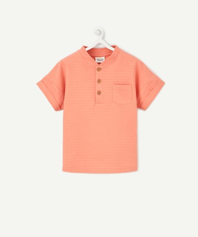 Shirt and polo radius - OLD ROSE POLO SHIRT IN ORGANIC COTTON WITH DETAILS ON THE COLLAR