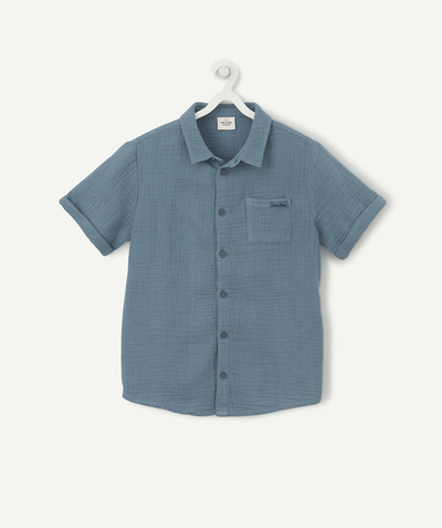 Shirt - Polo radius - FLUID DUCK EGG BLUE SHIRT IN COTTON