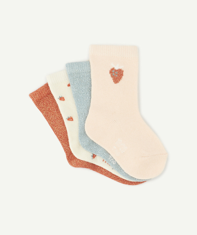 Baby-girl radius - PACK OF FOUR PAIRS OF COLOURED AND SPARKLING SOCKS