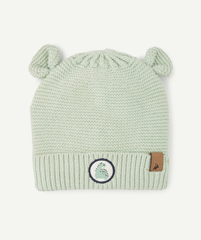 Baby-boy radius - GREEN HAT IN ECO-FRIENDLY VISCOSE WITH LITTLE EARS