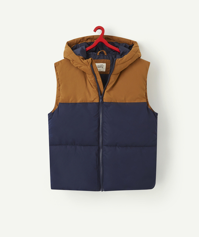 Low prices radius - SLEEVELESS TWO-TONE PUFFER JACKET WITH RECYCLED PADDING