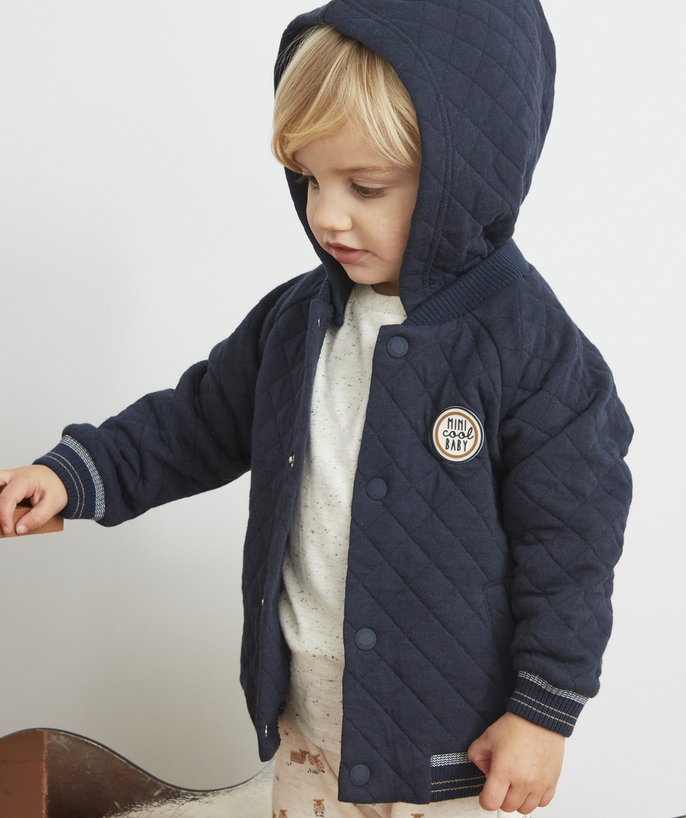 Back to school collection radius - BABY BOYS' PADDED NAVY BLUE CARDIGAN