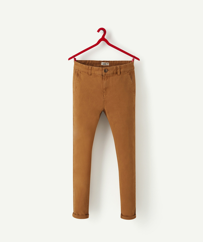 New collection Sub radius in - BOYS' BROWN CHINO TROUSERS