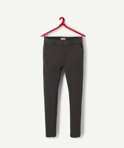 Pantalon - Jeans Sous Rayon - PANTALON CHINO EN COTON GRIS GARÇON