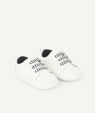 Shoes, booties radius - BABY GIRLS' WHITE LACE EFFECT TRAINER-STYLE BOOTIES