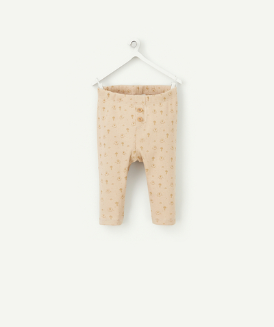 Essentials : 50% off 2nd item* family - BABIES' RIBBED LEGGINGS IN ORGANIC COTTON WITH FLOCKED PATTERNS