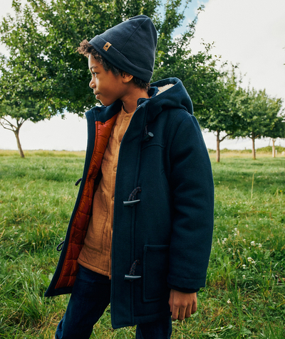 Nice and warm radius - NAVY BLUE CABIN COAT IN RECYCLED PADDING FOR BOYS