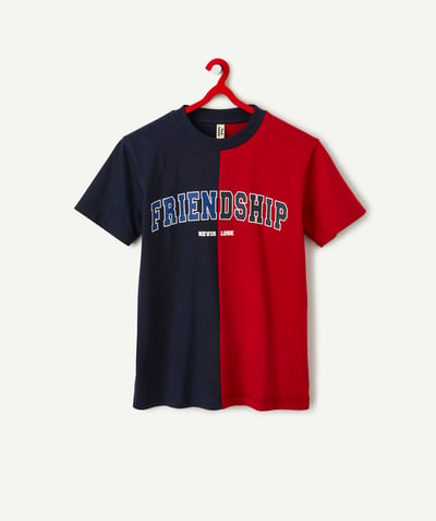 Back to school collection Sub radius in - BOYS' TWO-TONE FRIENDSHIP T-SHIRT IN ORGANIC COTTON