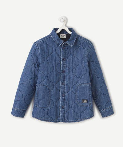 Back to school collection radius - BOYS' OVER A SHIRT IN BLUE COTTON DENIM WITH SEAM DETAILS