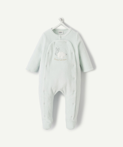 White Spanish Ribbon Velour Baby’s Sleep Suit 1m 