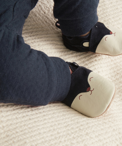 Shoes, booties radius - BABY BOYS' LEATHER BOOTIES WITH CAT MOTIFS